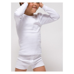 Camiseta infantil TEMAL manga larga algodón interlock felpado