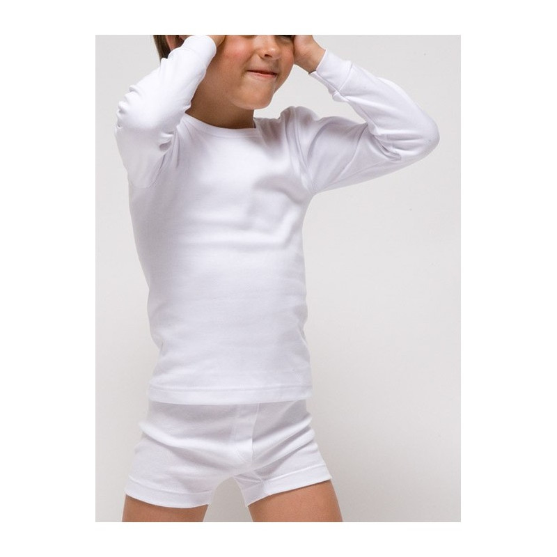 Camiseta infantil TEMAL manga larga algodón interlock felpado